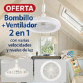 bombillo Solución 2 en 1 💡🌬️ Ilumina y refresca al mismo tiempo.