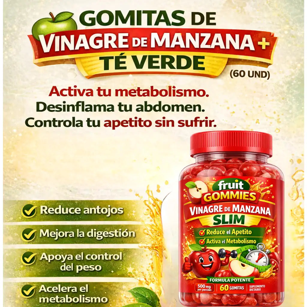 gomitas de vinagre de manzana + te verde